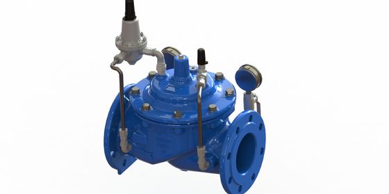 EN1092-2 Flansch-Standardwasserdrucksenkende Ventil mit epoxybeschichtetem Körper und SS304-Sitz
