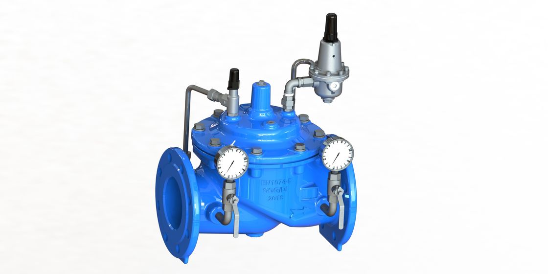 GGG50 Material Wasserdrucksenkende Ventil mit Flanschanschluss und Edelstahl 304 Pilot P200 für Wasserverteilnetze